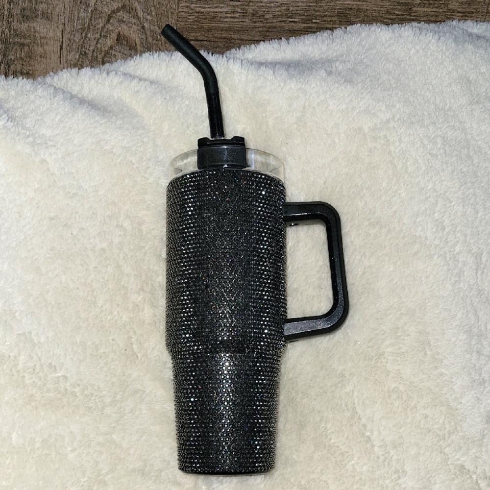 Simply Southern Black Rhinestone Tumbler with Straw